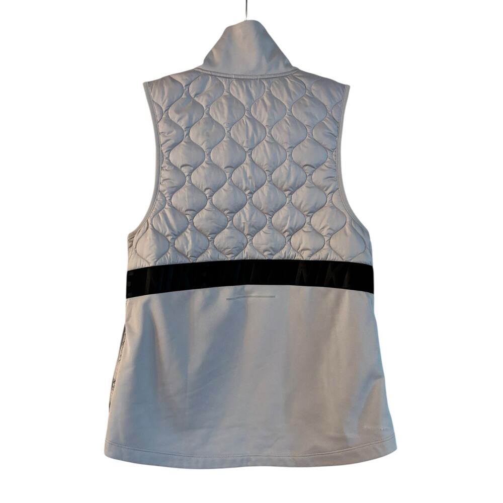 Nike Womens Size S Gray Aerolayer Running Sleeveless Full Zip Puffer Vest - Picture 2 of 6